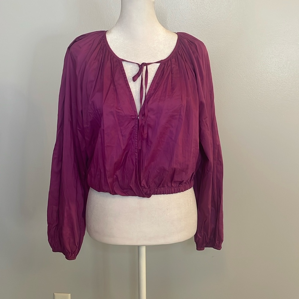 [Rails] Purple Long Sleeve Boho Blouse--fits XS